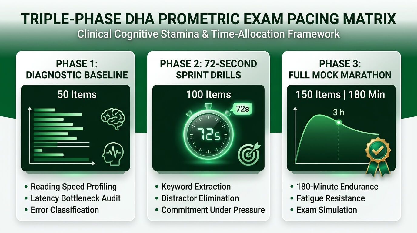 DHA Prometric Triple-Phase 72-Second Pacing Strategy