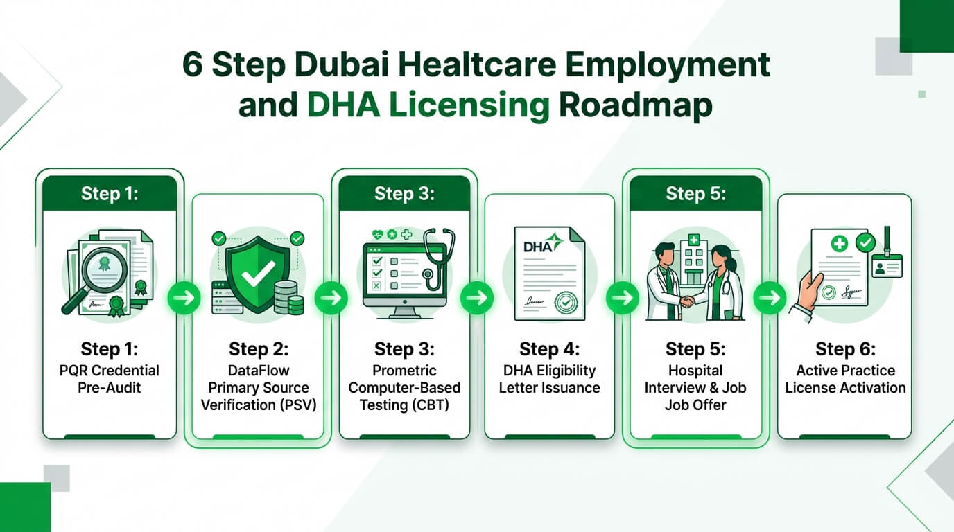Dubai Healthcare Job Recruitment & DHA Licensing 6-Step Roadmap